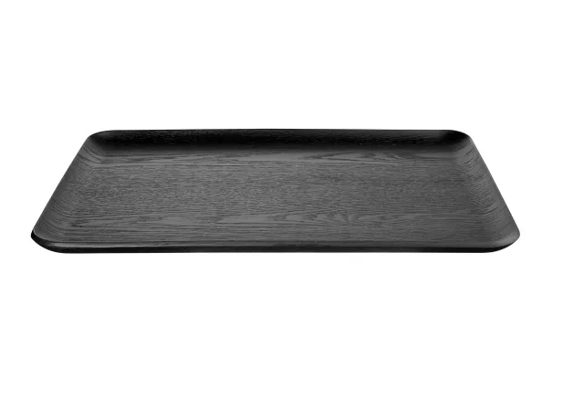WOODEN TRAY RECT BLACK