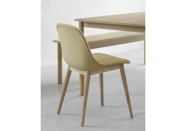 Fiber stoel (houten onderstel)