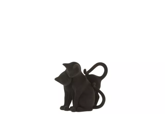 Koppel kat zwart (19x11,5x16,5cm) J-Line 16030