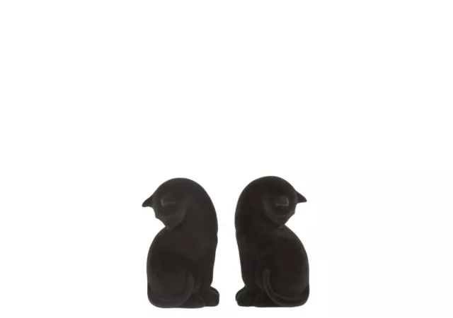 Boekensteunen kat zwart (18,5x7,5x16cm) J-Line 16031