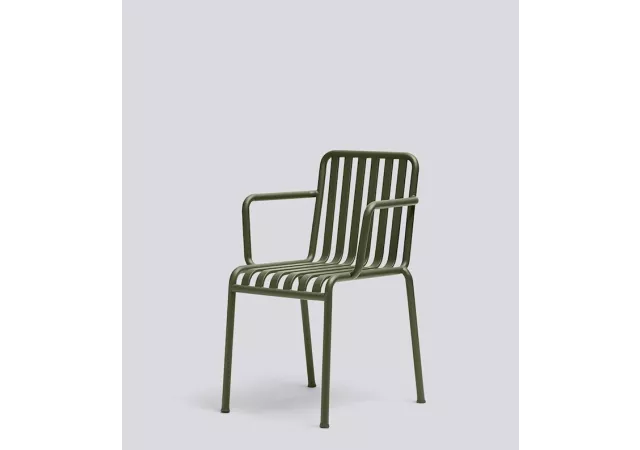 ARM CHAIR PALISSADE IN STEEL OLIVE POWDER COATED
