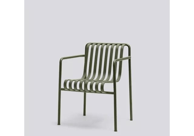 DINING ARM CHAIR IN STEEL OLIVE POWDER COATED