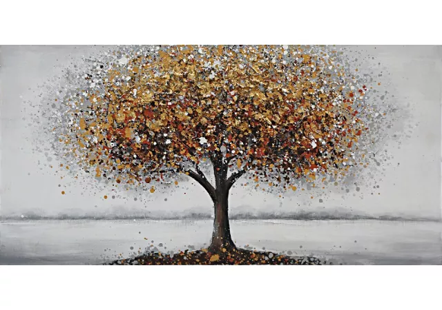 OIL PAINTING TREE GOLD 60X120 CD005471