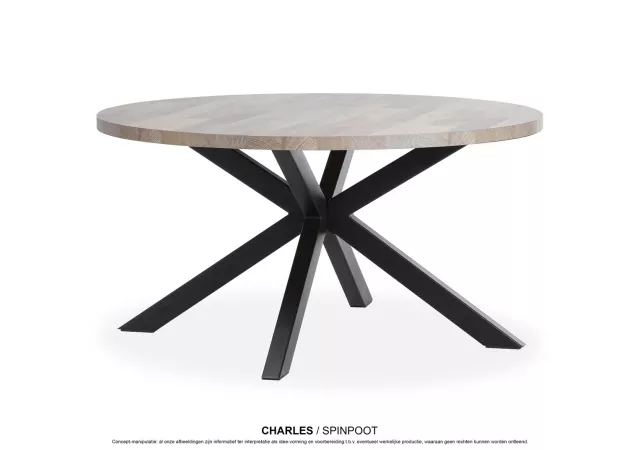 Charles tafel rond lamulux natur (130 cm)