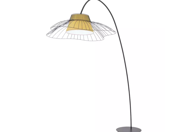CURVY STAANLAMP BLACK + ABJ MOUTARDE 142   EXCL