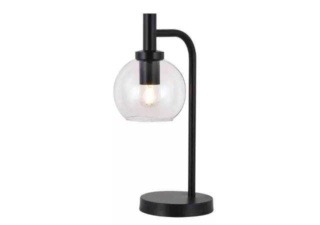 tafellamp zwart met helder glas excl. 1xE27