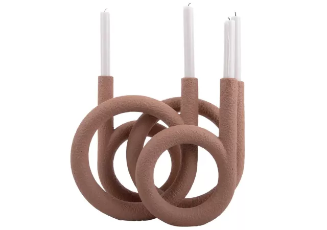 Kaarsenhouder rings terracotta