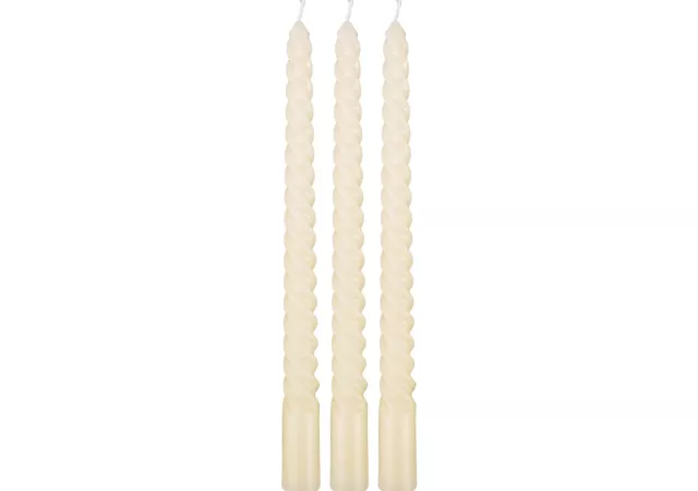 Kaarsen lang ivoor (set van 3)